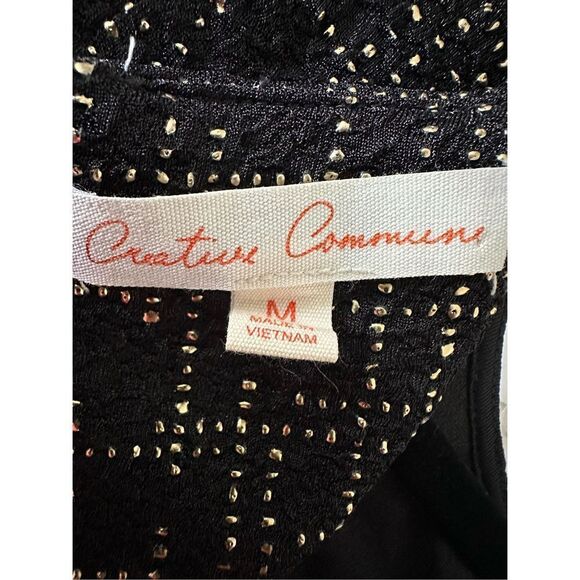 Creative Commune Women's Short Sleeve Fit and Flare‎ Black Dress Size Medium - Picture 4 of 5